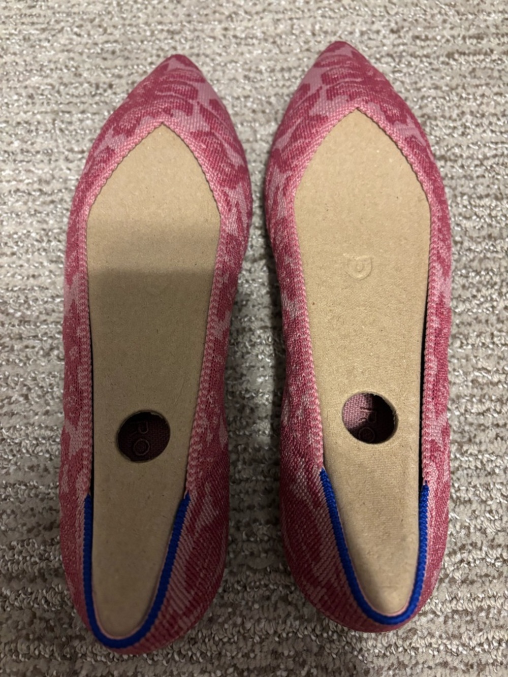 New Rothy's Pink Patterned “The Point II” Flats